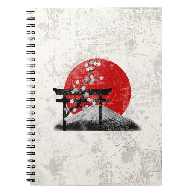 Cuaderno Bandera y símbolos de Japón ID153 (Frente)