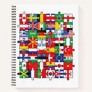 Cuaderno Banderas de los países de la bandera internacional