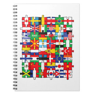 Cuaderno Banderas de los países de la bandera internacional