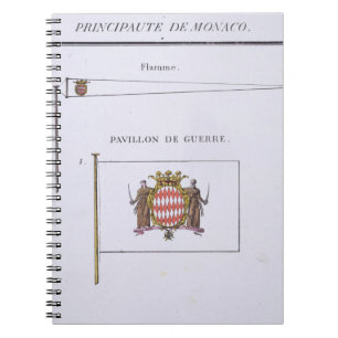 Cuaderno Banderas de Mónaco, de un libro francés de