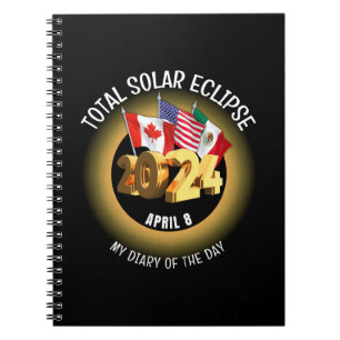 Cuaderno Banderas personalizadas del ECLIPSE SOLAR TOTAL de