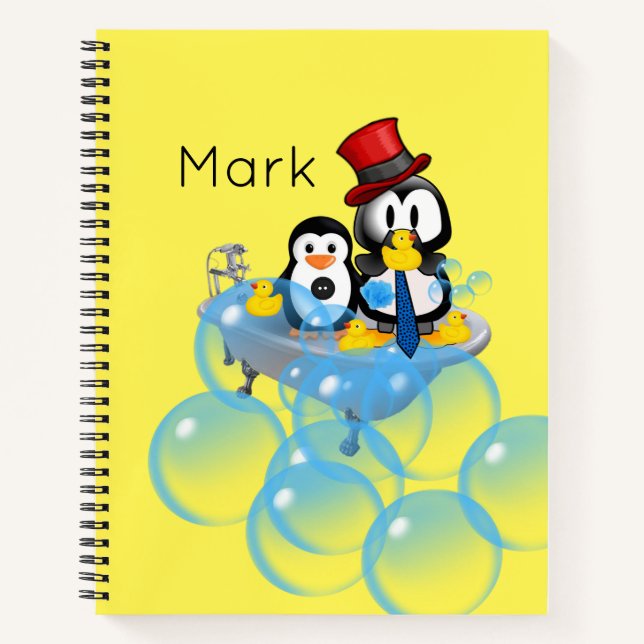 Cuaderno Bañera de burbujas de pingüino para portátiles esp (Anverso)