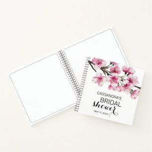 Cuaderno Bañera de cerezo rosa ducha de novia botánica