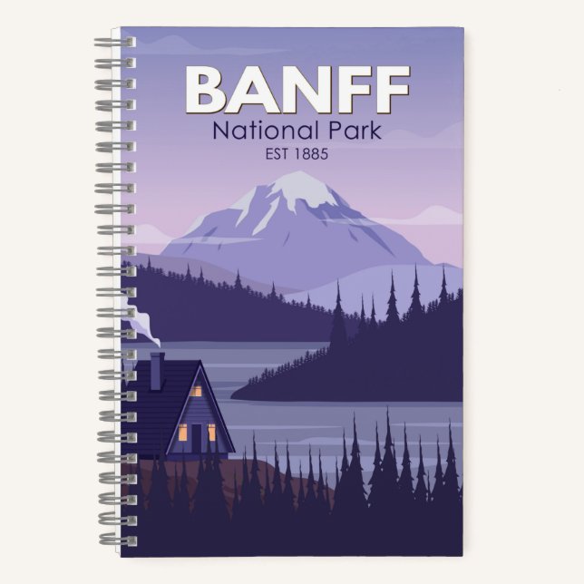 Cuaderno Banff National Park Canada Travel Vintage (Anverso)