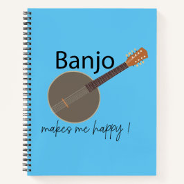 Cuaderno Banjo Me Hace Feliz Música