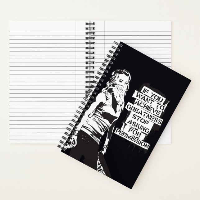 Cuaderno Banksy Si quieres lograr grandeza negro (Interior)