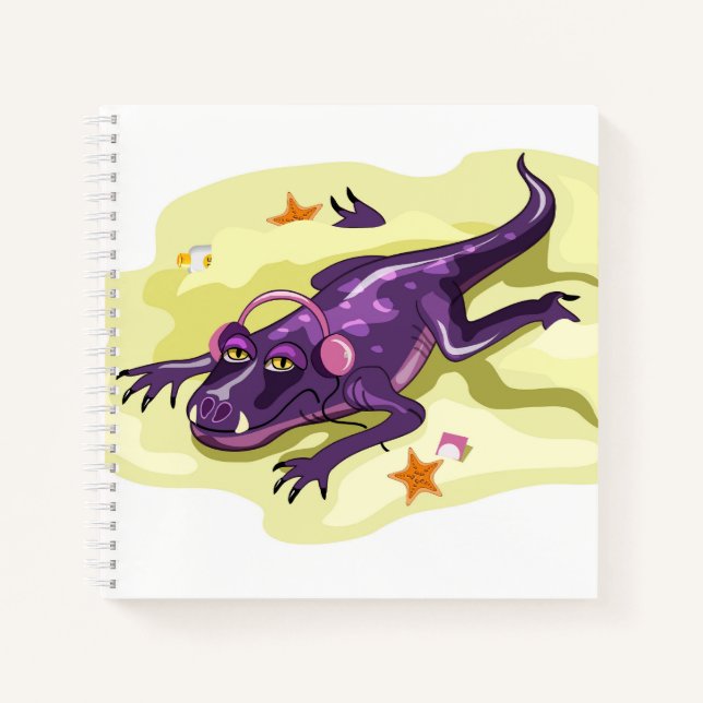 Cuaderno Baño de sol con auriculares Anteosauro. (Anverso)