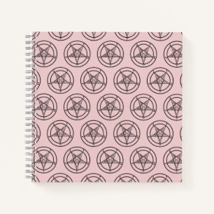 Cuaderno Baphomet Pentagram Satanic Rosa