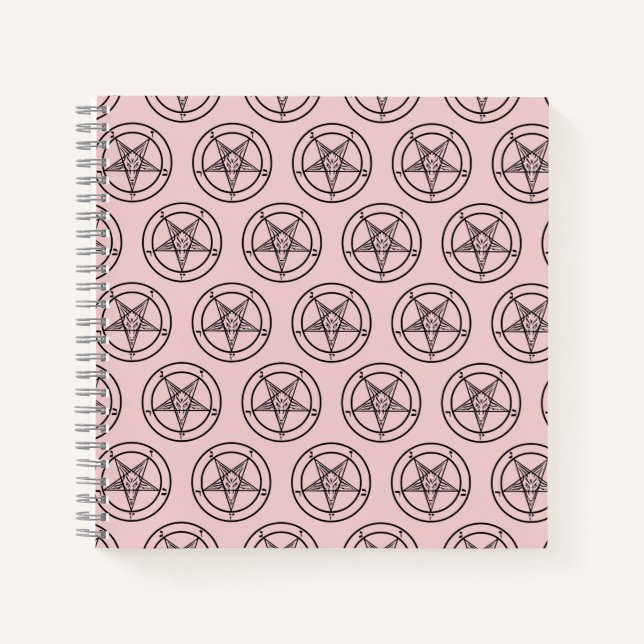 Cuaderno Baphomet Pentagram Satanic Rosa (Anverso)