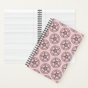 Cuaderno Baphomet rosa Pentagram Espiral satánica