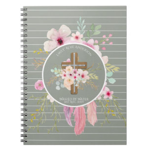 Cuaderno BAPTISMO DE Chicas personalizados - Sabor de cruz 