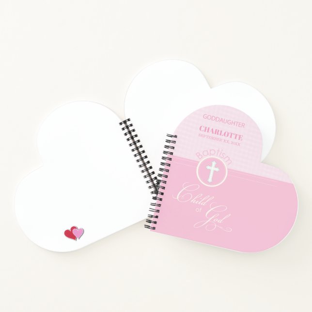Cuaderno Baptismo Hija rosa de Dios Personalizada (Interior)