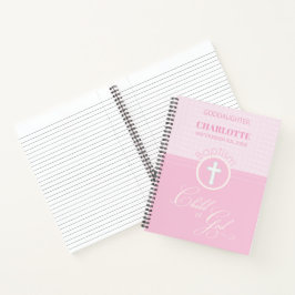 Cuaderno Baptismo Hija rosa de Dios Personalizada