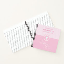 Cuaderno Baptismo Hija rosa de Dios Personalizada