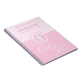 Cuaderno Baptismo Hija rosa de Dios Personalizada