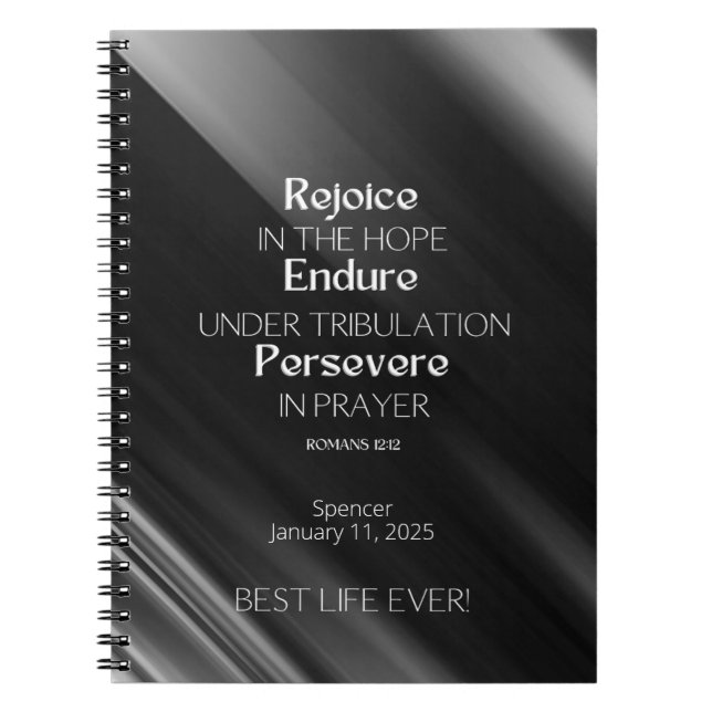 Cuaderno Baptismo personalizado JW Manténgase en forma de r (Frente)