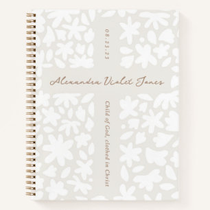 Cuaderno Baptismo personalizado Regalo Barco Floral Cuadern
