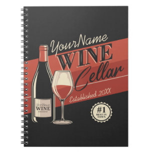 Cuaderno Bar de salón de degustación de botellas de vino