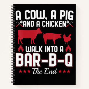 Cuaderno Barbacoa BBQ Dad Chiste Una Vaca Un Cerdo Y Un P