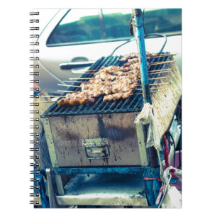 Cuaderno Barbacoa de comida callejera de Bangkok con broche