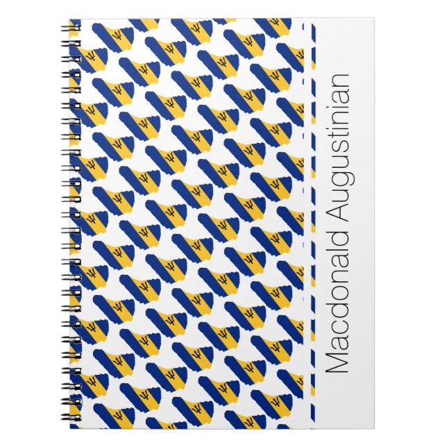 Cuaderno BARBADOS Custom Flag Patriotic Notebook Journal (Frente)