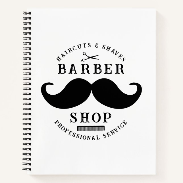 Cuaderno Barbería Bigote Estilista Moderno Barbería (Anverso)