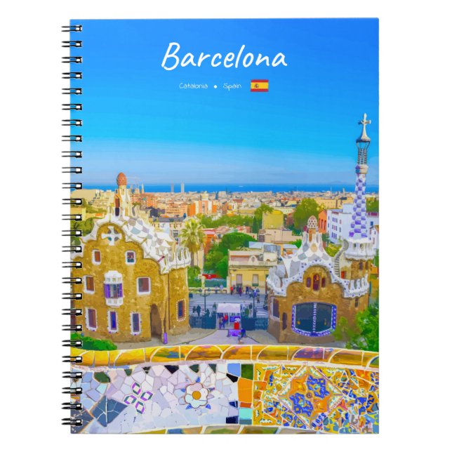 Cuaderno Barcelona, España - Parque Güell Mosaico Gaudí (Frente)