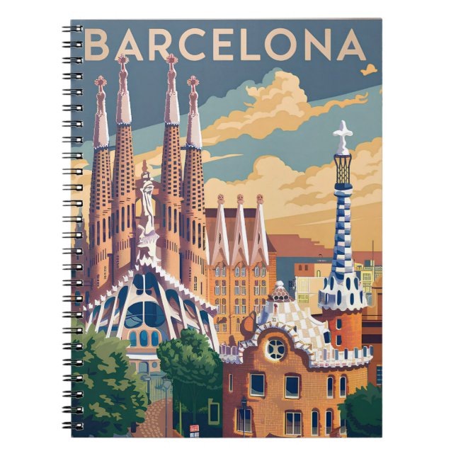 Cuaderno Barcelona España vintage (Frente)
