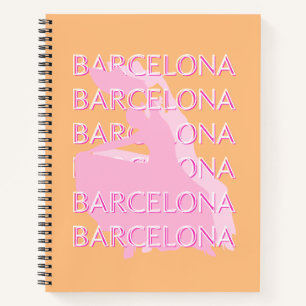Cuaderno Barcelona Travel Art, España, Naranja, Rosa