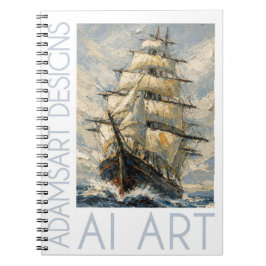 Cuaderno Barco alto clásico en el mar – Arte náutico con im