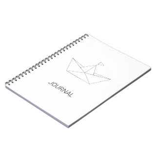 Cuaderno Barco de papel minimalista lindo nombre personaliz