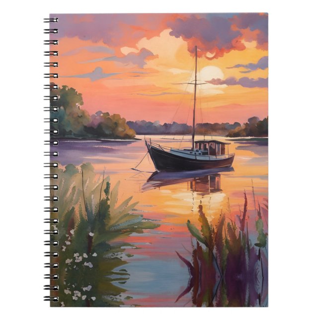 Cuaderno Barco de vela al amanecer (Frente)