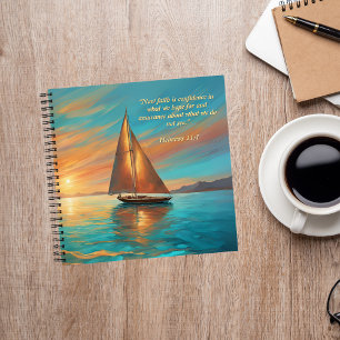 Cuaderno Barco de vela al atardecer tiempo de gasto con Dia