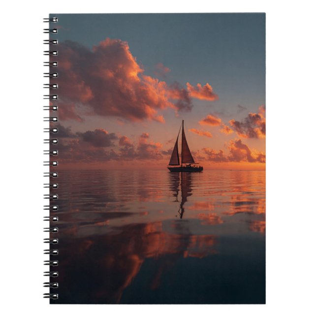 Cuaderno Barco de vela Sunset Ocean Reflection Art Notebook (Frente)