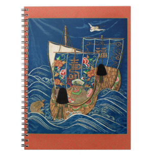 Cuaderno Barco del Tesoro Afortunado Japonés Vintage G.A. A