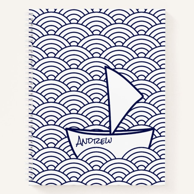 Cuaderno Barco en equipo portátil Waves (Anverso)