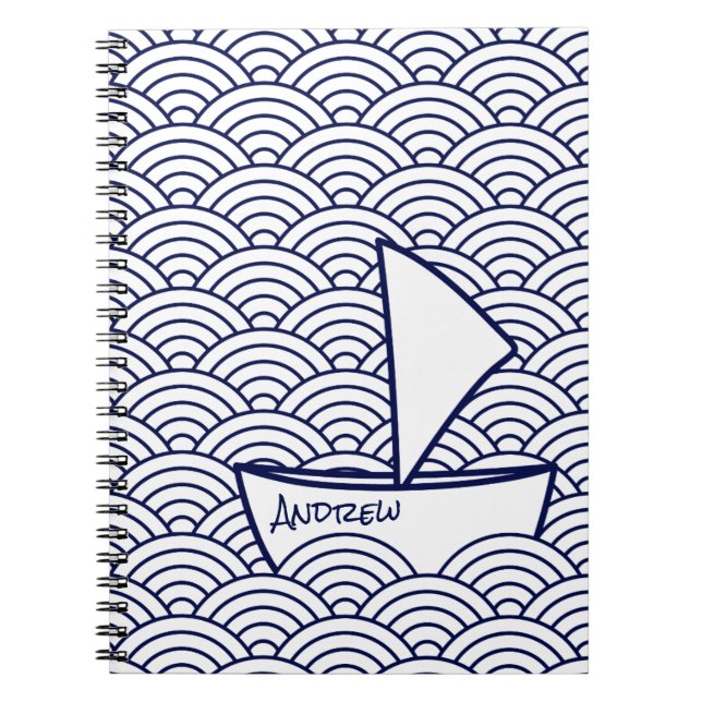 Cuaderno Barco en Waves Photo Notebook (Frente)