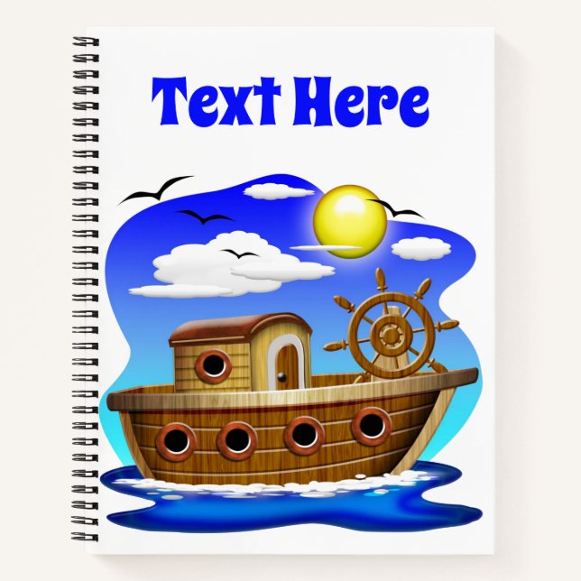 Cuaderno Barco Pesquero Dibujo Animado  (Anverso)