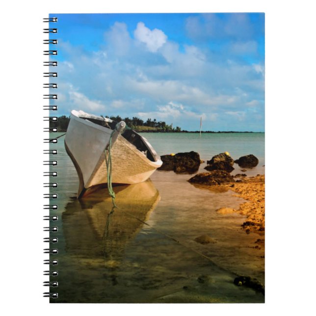 Cuaderno Barco Pesquero En La Playa Mauritana Con Islote (Frente)