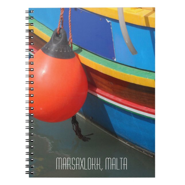 Cuaderno Barco pesquero tradicional con rayas amarillas y a (Frente)