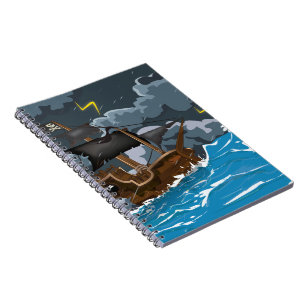 Cuaderno Barco pirata en tormenta