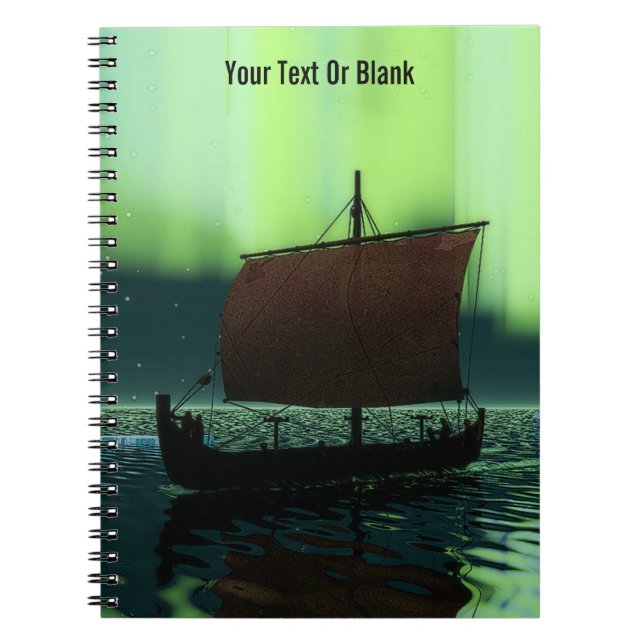 Cuaderno Barco Viking Bajo Luces del Norte (Frente)