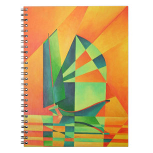 Cuaderno Barcos de basura chinos navegan en Naranja Sunrise