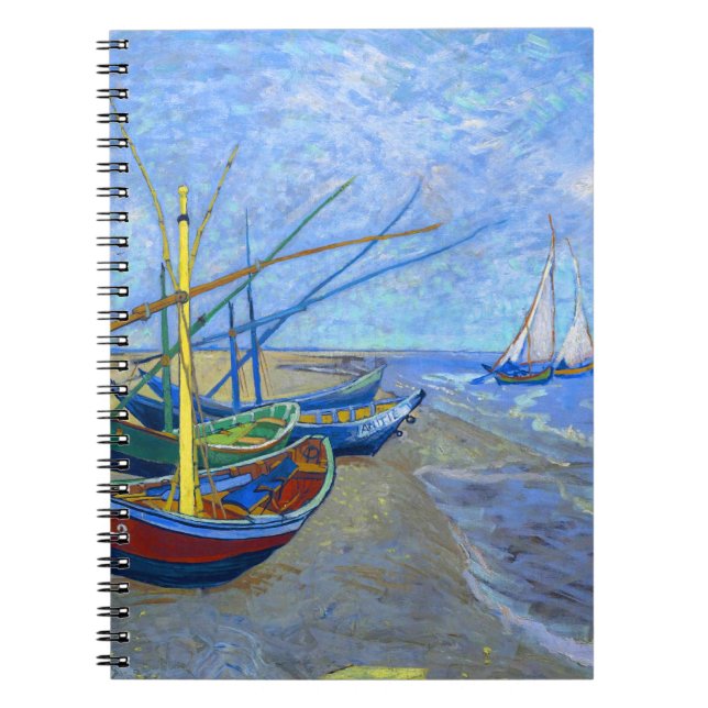 Cuaderno Barcos de pesca Playa Saintes-Maries Van Gogh Fine (Frente)