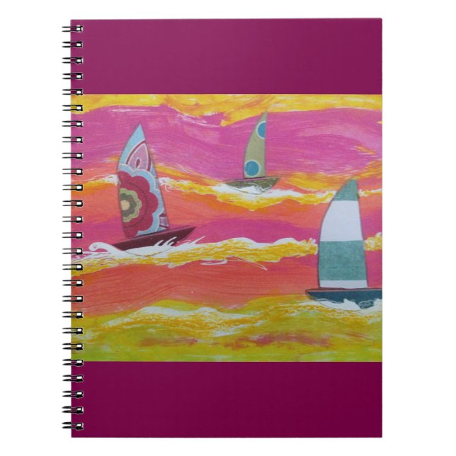 Cuaderno Barcos de vela coloridos  (Frente)