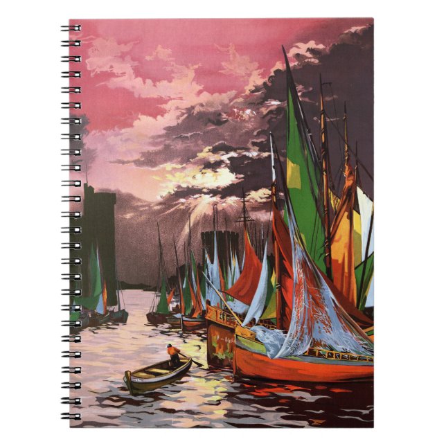 Cuaderno Barcos en el Puerto de La Rochelle Arte (Frente)