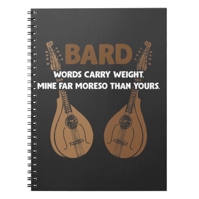 Cuaderno Bard D20 Dice Dungeon Dragons RPG Fantasy Gamer (Frente)