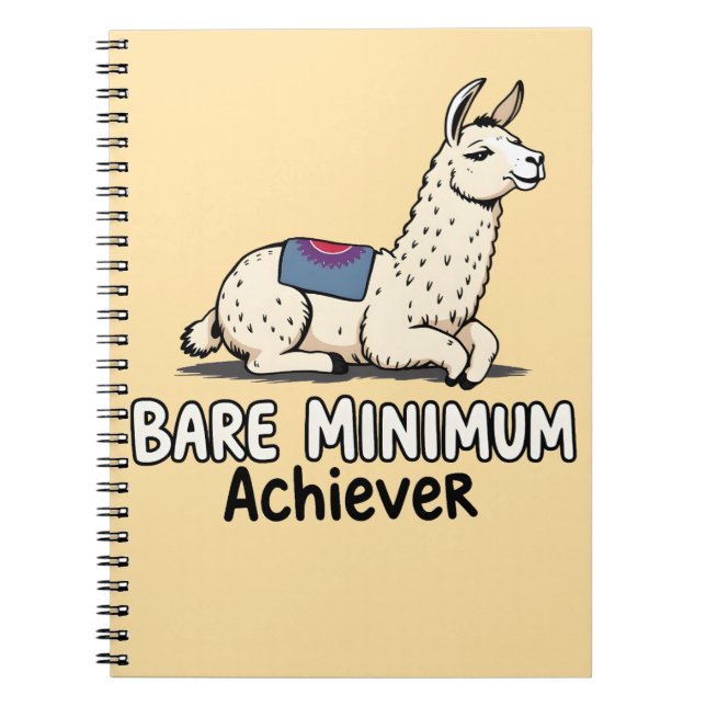 Cuaderno Bare Minimum Achiever Funny Llama Lazy Humor  (Frente)