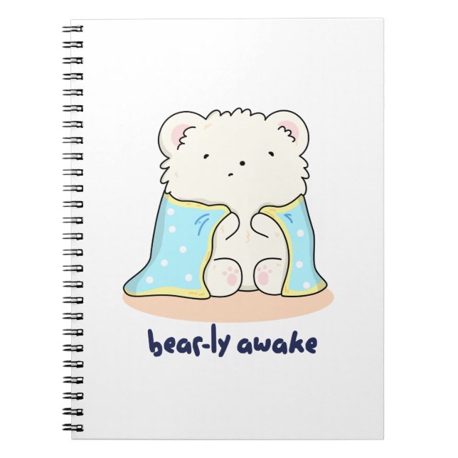 Cuaderno Barely Despierto Pun Divertido Oso Dormilón  (Frente)