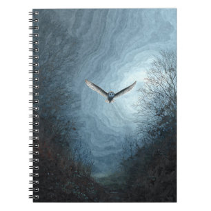 Cuaderno Barn Owl Moonlit Sky Notebook